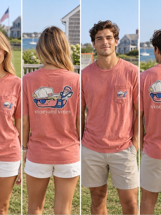 Vineyard Vines Other - Vineyard Vines Men's Short-Sleeve Pocket Tee in Coral Wash with Graphic